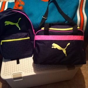 Puma backpack and duffle bag
